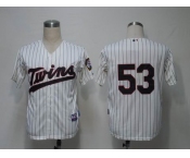 mlb jerseys minnesota twins #53 blackburn cream(blue strip) cool base
