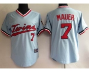 mlb jerseys minnesota twins #7 m&n mauer blue