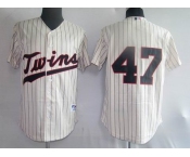 mlb minnesota twins #47 liriano cream