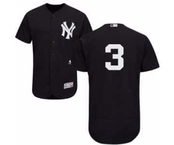 Men's Majestic New York Yankees #3 Babe Ruth Navy Flexbase Authentic Collection MLB Jersey