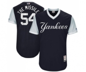 Men's Majestic New York Yankees #54 Aroldis Chapman The Missile Authentic Navy Blue 2017 Players Weekend MLB Jersey