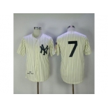 Mitchell And Ness 1951 New York Yankees #7 Mickey Mantle Cream Throwback Stitched MLB Jersey