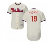 Men's Majestic Philadelphia Phillies #19 Greg Luzinski Cream Flexbase Authentic Collection MLB Jersey