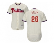 Men's Majestic Philadelphia Phillies #26 Chase Utley Cream Flexbase Authentic Collection MLB Jersey