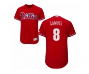 Men's Majestic Philadelphia Phillies #8 Juan Samuel Red Flexbase Authentic Collection MLB Jersey
