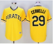Men Pittsburgh Pirates #29 Francisco Cervelli Majestic yellow Official Cool Base Player Jersey