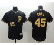 Men Pittsburgh Pirates #45 Gerrit Cole Majestic Black Flexbase Authentic Collection Player Jersey
