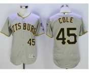 Men Pittsburgh Pirates #45 Gerrit Cole Majestic white Flexbase Authentic Collection Player Jersey