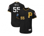 Men Pittsburgh Pirates #55 Josh Bell Majestic Black 2018 Spring Training Flex Base Player Jersey