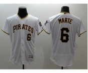 Men Pittsburgh Pirates #6 Starling Marte Majestic White Flexbase Authentic Collection Player Jersey