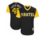 Men's 2017 Little League World Series Pirates #46 Ivan Nova Super Nova Black Jersey