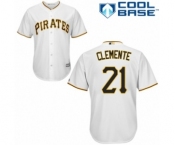 Men's Majestic Pittsburgh Pirates #21 Roberto Clemente Authentic White Home Cool Base MLB Jersey