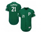 Men's Majestic Pittsburgh Pirates #21 Roberto Clemente Green Celtic Flexbase Authentic Collection MLB Jersey