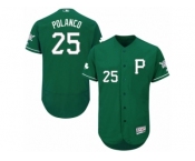 Men's Majestic Pittsburgh Pirates #25 Gregory Polanco Green Celtic Flexbase Authentic Collection MLB Jersey