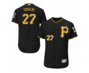 Men's Majestic Pittsburgh Pirates #27 Kent Tekulve Black Flexbase Authentic Collection MLB Jersey