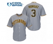 Men's Majestic Pittsburgh Pirates #3 Sean Rodriguez Authentic Grey Road Cool Base MLB Jersey