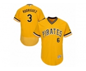 Men's Majestic Pittsburgh Pirates #3 Sean Rodriguez Gold Flexbase Authentic Collection MLB Jersey