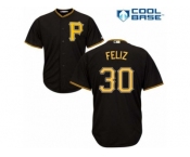 Men's Majestic Pittsburgh Pirates #30 Neftali Feliz Authentic Black Alternate Cool Base MLB Jersey