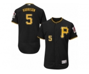 Men's Majestic Pittsburgh Pirates #5 Josh Harrison Black Flexbase Authentic Collection MLB Jersey