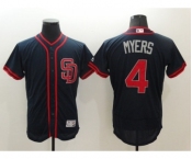 Men San Diego Padres #4 Wil Myers Navy Stars & Stripes 2016 Independence Day Flex Base Jersey