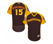 Men's Majestic San Diego Padres #15 Cory Spangenberg Brown 2016 All-Star National League BP Authentic Collection Flex Base MLB Jersey