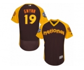 Men's Majestic San Diego Padres #19 Tony Gwynn Brown 2016 All-Star National League BP Authentic Collection Flex Base MLB Jersey