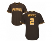 Men's Majestic San Diego Padres #2 Johnny Manziel Authentic Brown Alternate Cool Base MLB Jersey