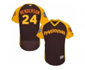 Men's Majestic San Diego Padres #24 Rickey Henderson Brown 2016 All-Star National League BP Authentic Collection Flex Base MLB Jersey