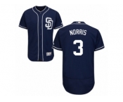 Men's Majestic San Diego Padres #3 Derek Norris Navy Blue Flexbase Authentic Collection MLB Jersey