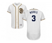Men's Majestic San Diego Padres #3 Derek Norris White Flexbase Authentic Collection MLB Jersey