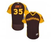 Men's Majestic San Diego Padres #35 Randy Jones Brown 2016 All-Star National League BP Authentic Collection Flex Base MLB Jersey