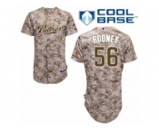 Men's Majestic San Diego Padres #56 Fernando Rodney Authentic Camo Alternate 2 Cool Base MLB Jersey