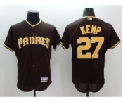 Men's San Diego Padres #27 Matt Kemp Majestic Brown Alternate Home Authentic Collection Flex Base Player Jersey