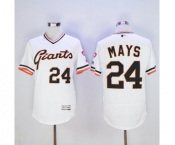 Men San Francisco Giants #24 Willie Mays Majestic White Flexbase Authentic Collection Cooperstown Player Jersey