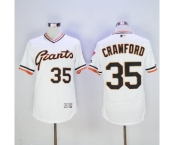 Men San Francisco Giants #35 Brandon Crawford Majestic White Flexbase Authentic Collection Cooperstown Player Jersey