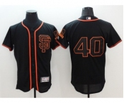 Men San Francisco Giants #40 Madison Bumgarner Majestic Black Flexbase Authentic Collection Player Jersey