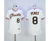 Men San Francisco Giants #8 Hunter Pence Majestic White Flexbase Authentic Collection Cooperstown Player Jersey