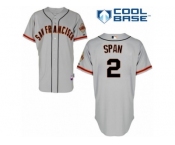 Men's Majestic San Francisco Giants #2 Denard Span Authentic Grey Road Cool Base MLB Jersey