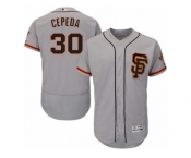 Men's Majestic San Francisco Giants #30 Orlando Cepeda Gray Flexbase Authentic Collection MLB Jersey
