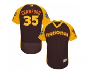 Men's Majestic San Francisco Giants #35 Brandon Crawford Brown 2016 All-Star National League BP Authentic Collection Flex Base MLB Jersey