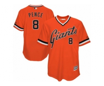 Men's Majestic San Francisco Giants #8 Hunter Pence Authentic Orange 1978 Turn Back The Clock MLB Jersey