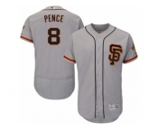Men's Majestic San Francisco Giants #8 Hunter Pence Gray Flexbase Authentic Collection MLB Jersey