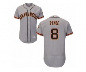 Men's Majestic San Francisco Giants #8 Hunter Pence Grey Flexbase Authentic Collection MLB Jersey