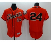 Men's San Francisco Giants #24 Willie Mays Majestic Orange Flexbase Authentic Collection Player Jersey