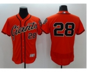 Men's San Francisco Giants #28 Buster Posey Majestic Orange Flexbase Authentic Collection Player Jersey