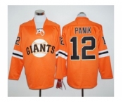 San Francisco Giants #12 Joe Panik Orange Long Sleeve Stitched Baseball Jersey