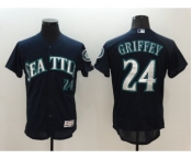 Men's Majestic Seattle Mariners #24 Ken Griffey Navy Blue Flexbase Authentic Collection MLB Jersey