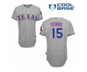 Men's Majestic Texas Rangers #15 Drew Stubbs Authentic Grey Road Cool Base MLB Jersey