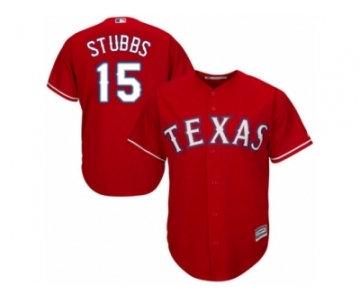 Men's Majestic Texas Rangers #15 Drew Stubbs Authentic Red Alternate Cool Base MLB Jersey