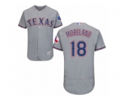 Men's Majestic Texas Rangers #18 Mitch Moreland Grey Flexbase Authentic Collection MLB Jersey